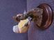 Vintage Ceramic Bird Figurine on Branch with Wooden Base