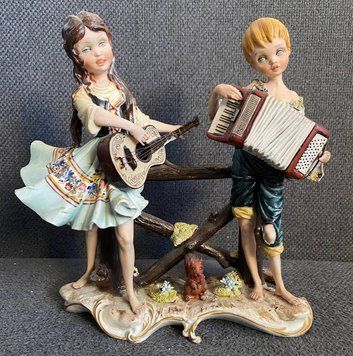 Capodimonte &bdquo;Młodzi muzycy&rdquo; | Vintage | Ręcznie malowana | Włochy