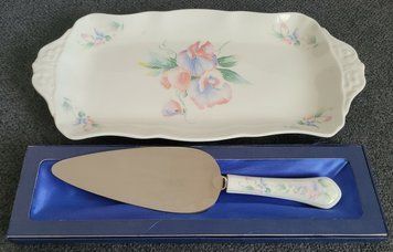 Dessert plate and serving spatula from Aynsley