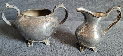 Antique silver-plated English set
