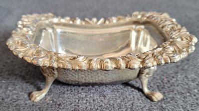 Antique silver-plated mustard bowl