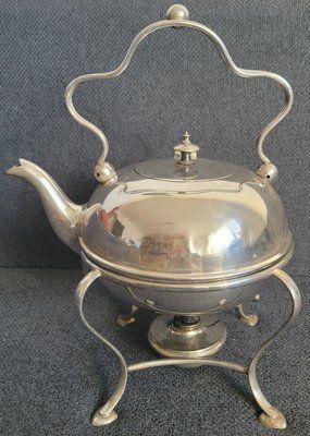 Antique Silver-plated Spirit Kettle On Stand