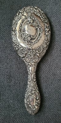 Antique Victorian sterling silver hand-mirror