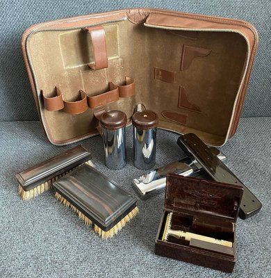 Vintage Traveling Grooming Set Leather №4