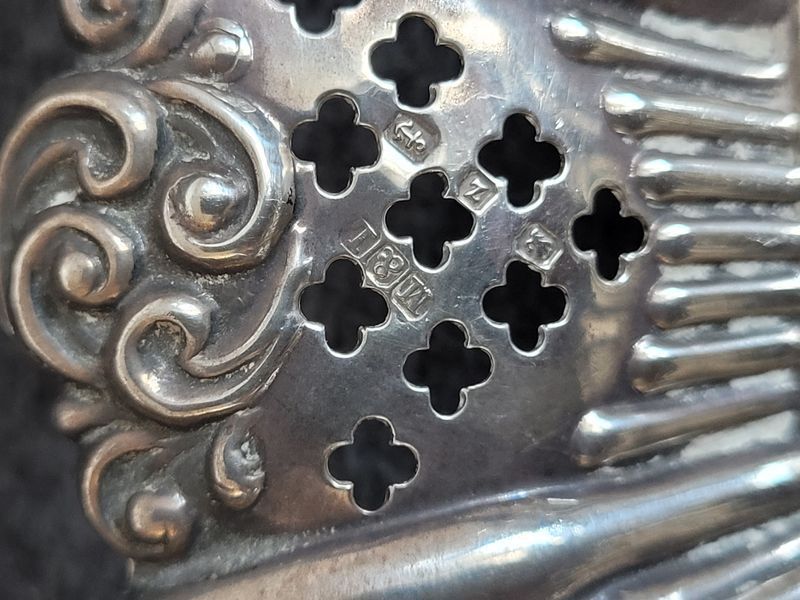 Antique trinket tray sterling silver decorated with beautiful coinage