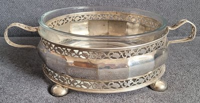 Antique silver-plated bowl for fruits, sweets or something else