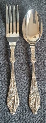 Vintage silver-plated children's fork and spoon