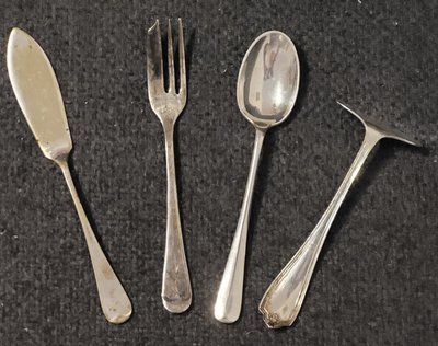 Vintage children's cutlery set.