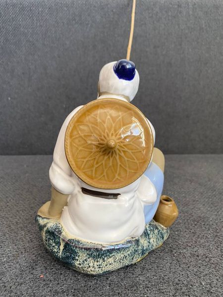 Large Figurine Shiwan Chinese Mudman Fisherman