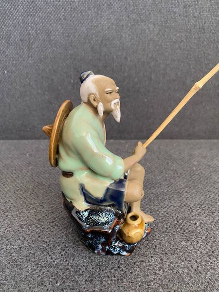 Figurine Shiwan Chinese Mudman Fisherman